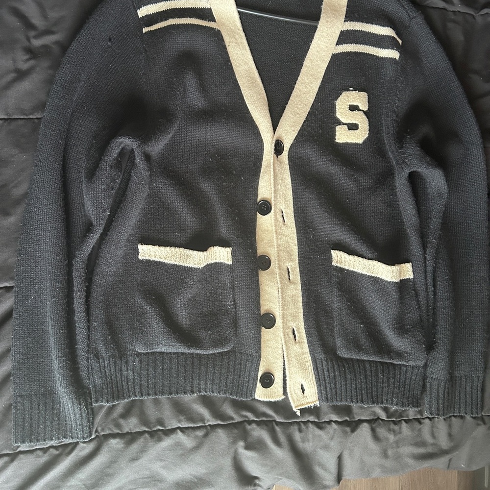 Fashion Nova Black and Cream Cardigan Sweater